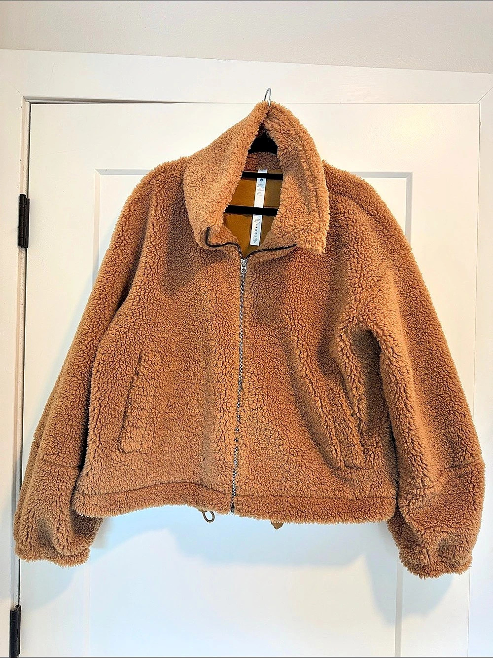 Lululemon Cinchable Fleece Zip-Up Teddy Jacket Brown - sz 8